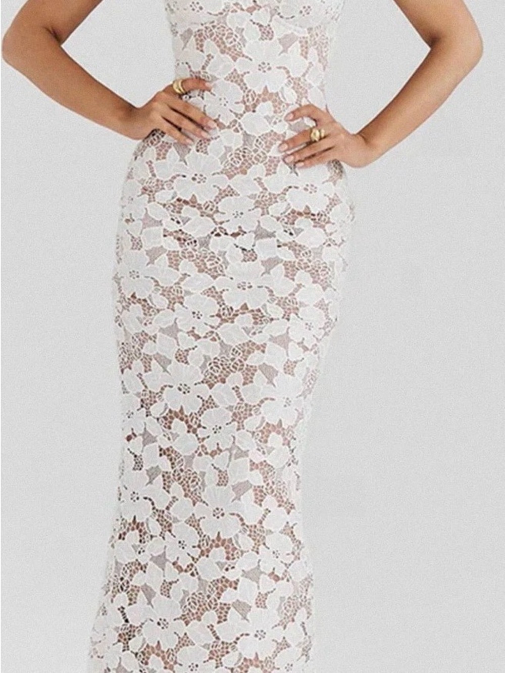 NWT Lace Maxi Dress with Intricate Detailing